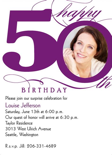 Free Printable 50th Birthday Invitations Templates Drevio Invitations