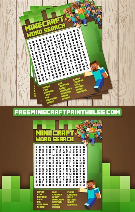 See more ideas about minecraft printables, minecraft, minecraft printables free. Free Minecraft Printables: Free Printable Minecraft Word ...