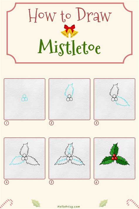 How To Draw Mistletoe 6 Easy Steps Easy To Follow Drawing Lesson For