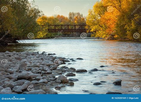 Landscape Of The Boise River In Idaho In The Fall Green Belt Boise