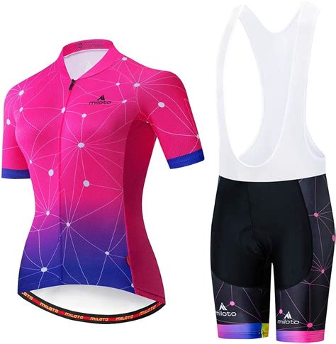 Womens Cycling Jersey Set Summer Bike Clothing Bib Shorts Short Sleeve