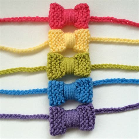 Knit Mini Bow Headband Bow Tie Pattern Pdf Download Bow Etsy