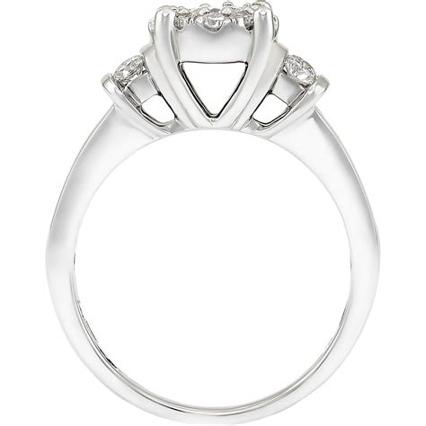 14k White Gold 1 Ctw Diamond Engagement Ring Size 7 Engagement Rings