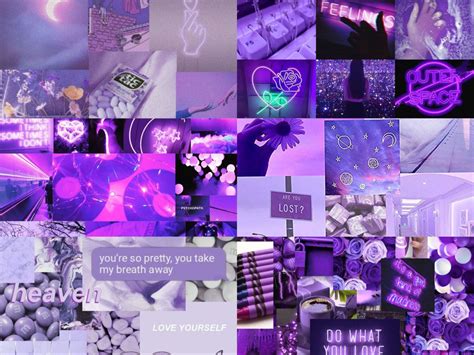 Aesthetic Purple Collage Laptop Wallpaper
