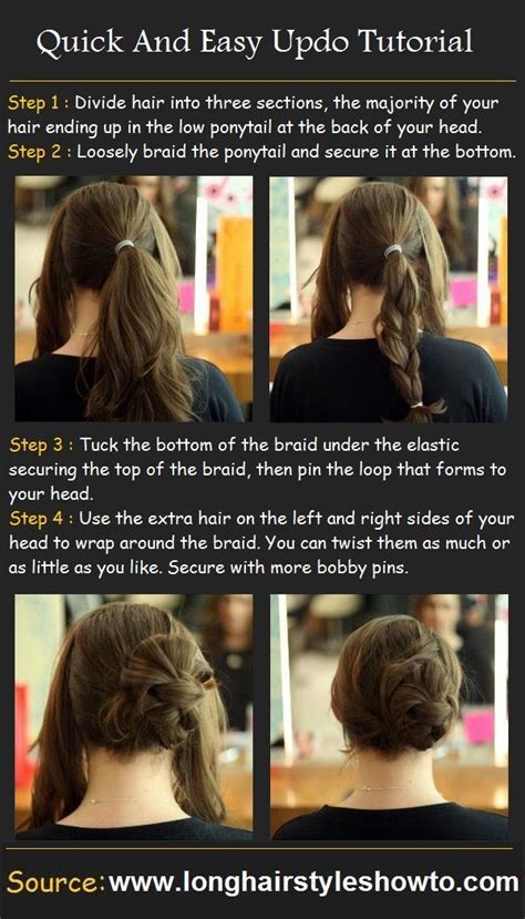 Updos for long hair can not only be styled for formal events but for casual day looks as well. Quick And Easy Updo Tutorial | Hairstyles How To