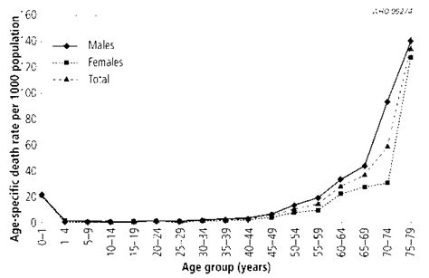 Age Specific Death Rate By Age Group And Sex Download Scientific Diagram