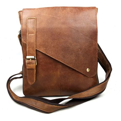 High Quality Vintage Nubuck Leather Crossbody Bag Mens Ipad Bag 100
