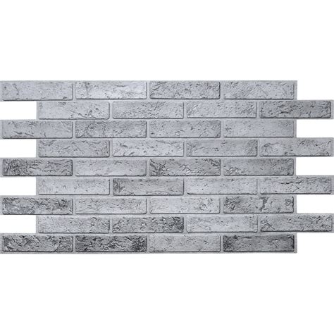 Silver Faux Brick Pvc 3d Wall Panel Dundee Deco