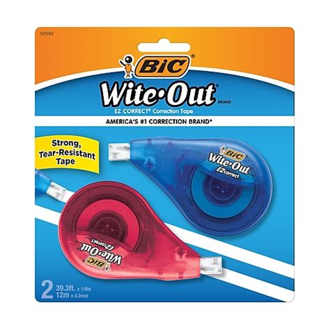 Bic Wite Out Ez Correct Correction Tape White 2pack 50592 Staples