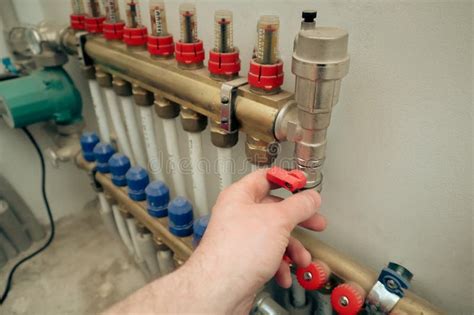 Plumber At Work Plumbing Repair Service Assemble And Install Concept