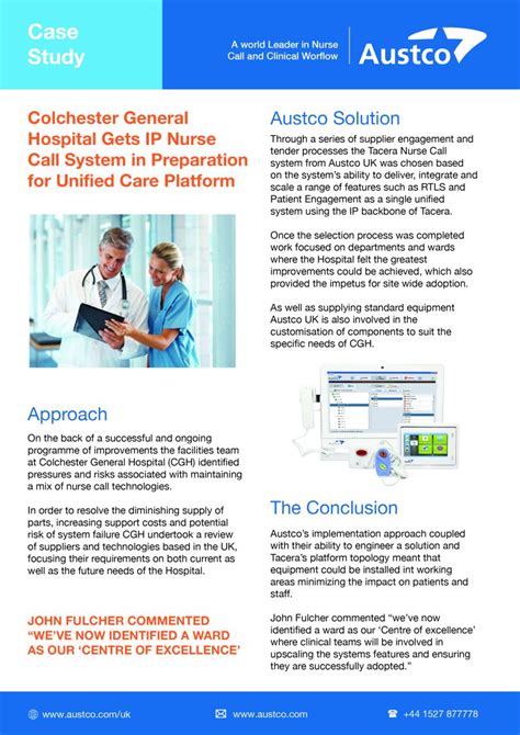 Colchester General Hospital Austco Healthcare Nurse Call Systems