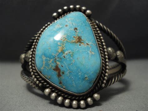 Museum Vintage Navajo Blue Turquoise Older Native American Jewelry Sil