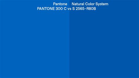 Pantone 300 C Vs Natural Color System S 2565 R80b Side By Side Comparison