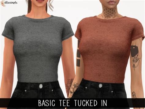 Elliesimple Basic Tee Tucked In The Sims 4 Download