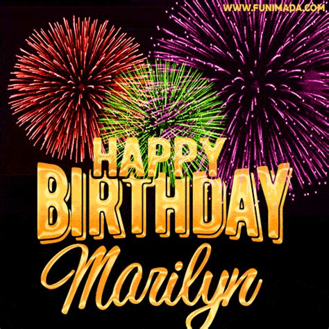 Wishing You A Happy Birthday Marilyn Best Fireworks  Animated