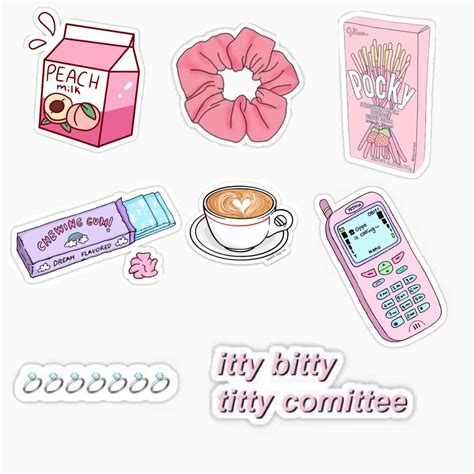Pastel Pink Aesthetic Sticker Pack Aesthetic Stickers Iphone Case Stickers Cute Laptop Stickers