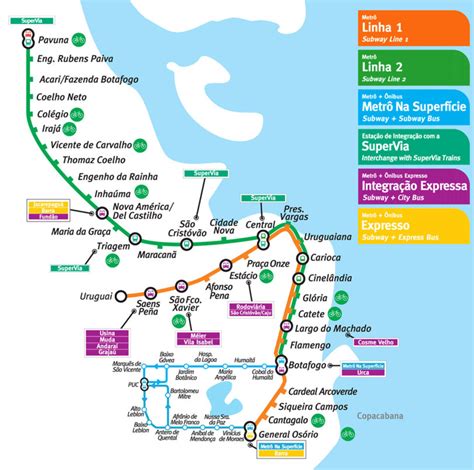 Mappa E Cartina Della Metropolitana Metrô Di Rio De Janeiro