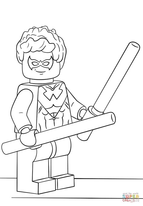 Free printable lego flash coloring pages for kids! Lego Nightwing coloring page | Free Printable Coloring Pages