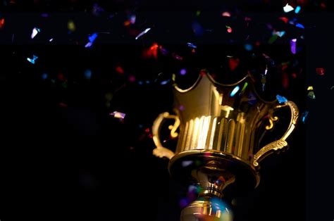 Premium Photo Low Key Image Of Trophy Dark Background With Abstract