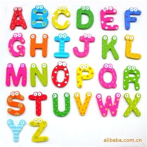 26pcs A Z Baby Kids Early Learning Cute Colorful Wooden Alphabet Magnet