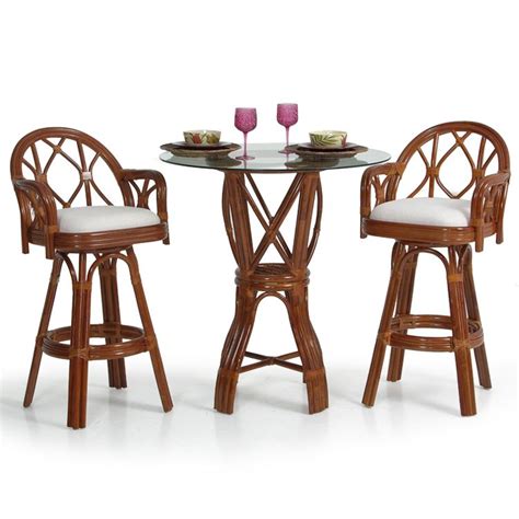 Jamaica Rattan 3 Piece Bar Or Counter Height Pub Set Leaders Casual