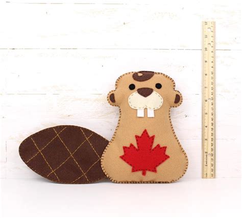Beaver Sewing Pattern Hand Sewing Felt Canadian Beaver Plush Etsy