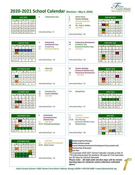 Cobb County School Calendar 2020 2021 2021 Printable Calendars
