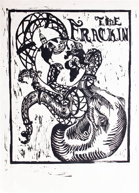 the frackin 2012 original woodblock print by grace noel art — grace noel