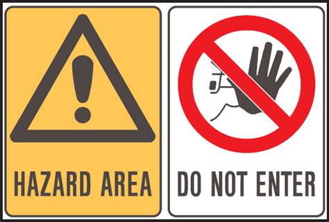 Multiple Warning Signs Hazard Area Do Not Enter Seton Australia