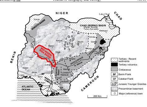 Sketch Geological Map Of Nigeria Showing The Location Of The Bida Basin