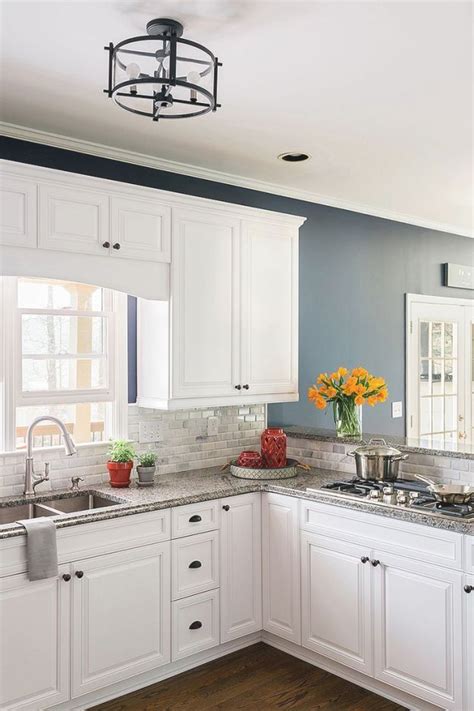 Blue Kitchen Walls With White Cabinets Best Mattress And Kitchen Ideas