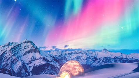 2560x1440 Snow Winter Iceland Aurora Northern Lights 1440p