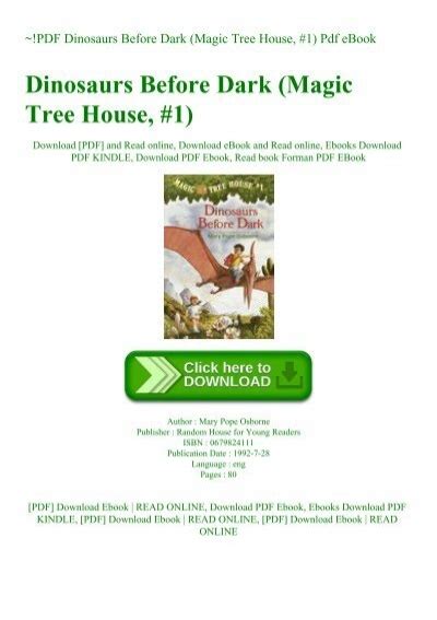 ~pdf Dinosaurs Before Dark Magic Tree House 1 Pdf Ebook
