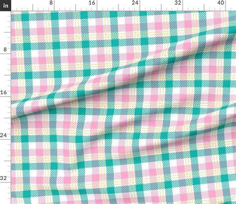 Pastel Plaid Fabric Butterfly Plaid By Pond Ripple Pink Etsy