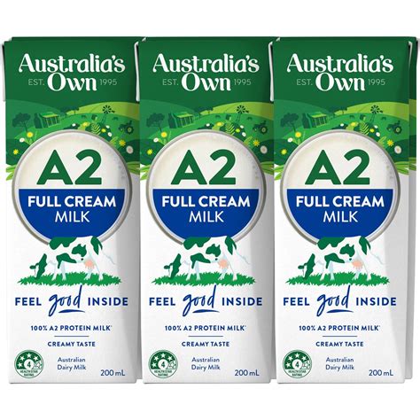 Australia S Own A2 Full Cream Uht Milk 6 Pack Woolworths