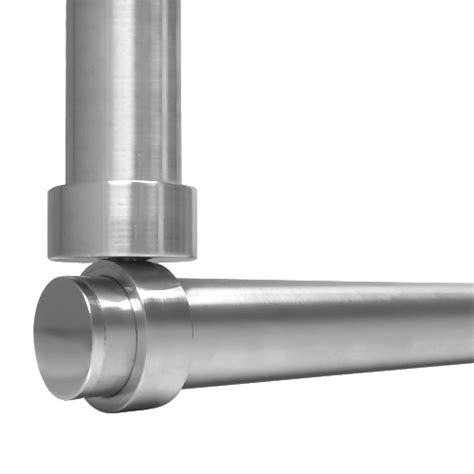This shower rod is designed to work with an angled or sloped ceiling. Suspended Wall to Ceiling Shower Rod