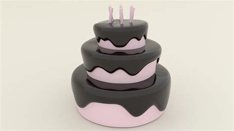 Stylized Birthday Cake 3d Print Model 3d Model 3d Printable Cgtrader