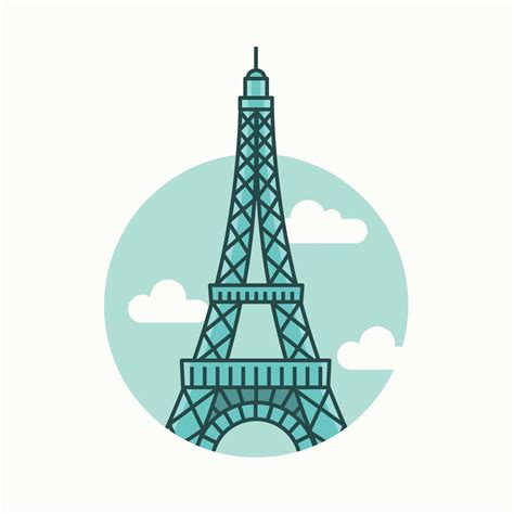 A Custom Illustration Of The Eiffel Tower Symbol Of The City Of Paris
