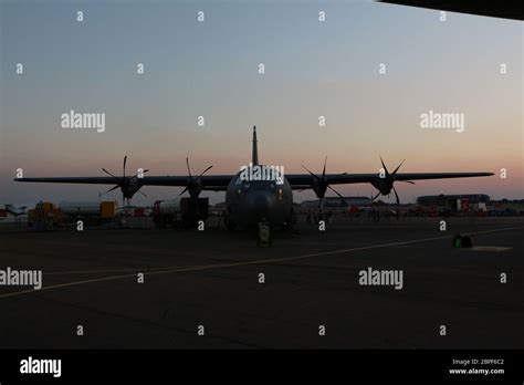 Lockheed C 130 Silhouette Stock Photo Alamy