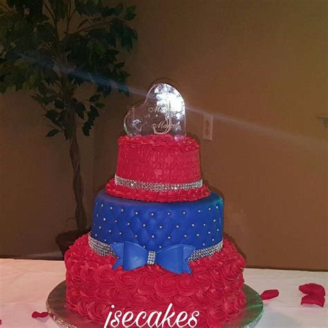Red And Blue Wedding Cake Wedding Cakes Blue Cake Wedding Cakes
