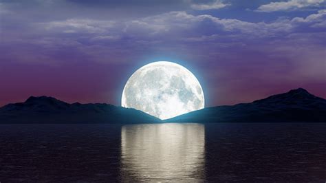 Free Picture Full Moon Lake