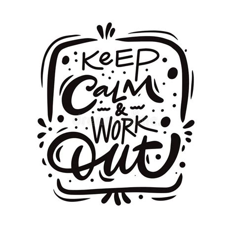 Keep Calm And Work Out Phrase Modern Lettering Typography Poster