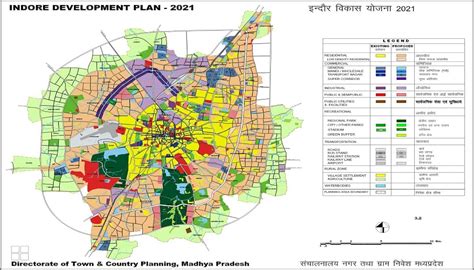 Indore Proposed Land Use 2021 Central Area Map Master Plans India All