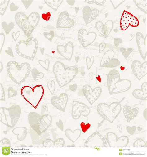 Seamless Pattern With Valentine Hearts Stock Vector
