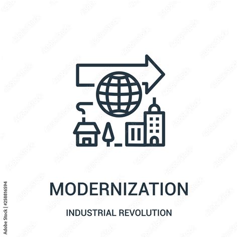 Modernization Icon Vector From Industrial Revolution Collection Thin