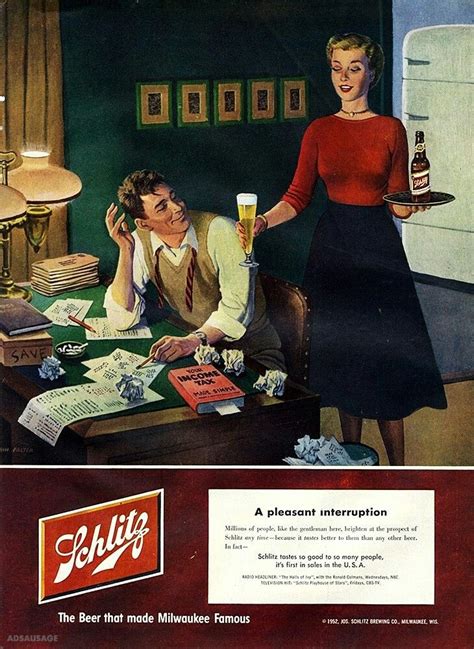 Schlitz 1952 Schlitz Beer Beer Advertisement Beer Prints