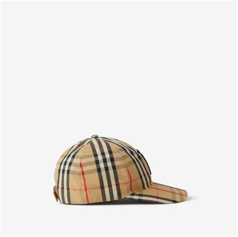 Monogram Motif Vintage Check Cotton Baseball Cap In Archive Beige