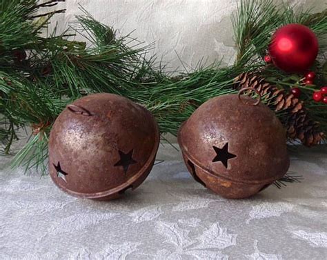 Vintage Rusty Iron Sleigh Bells Decorative Christmas Ornaments Etsy