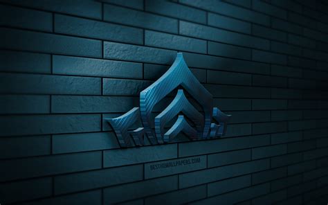 Download Imagens Warframe 3d Logo 4k Azul Brickwall Criativo Jogos