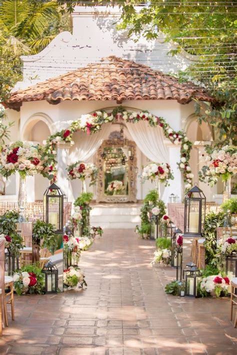 Outdoor Wedding Ceremony Full Of Beautiful Flowers